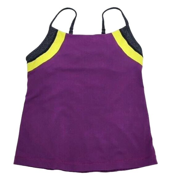 Lululemon Half Moon Tank Top Womens 8 / Medium Cami Purple, Grey, Lime Green Gym - Picture 1 of 4